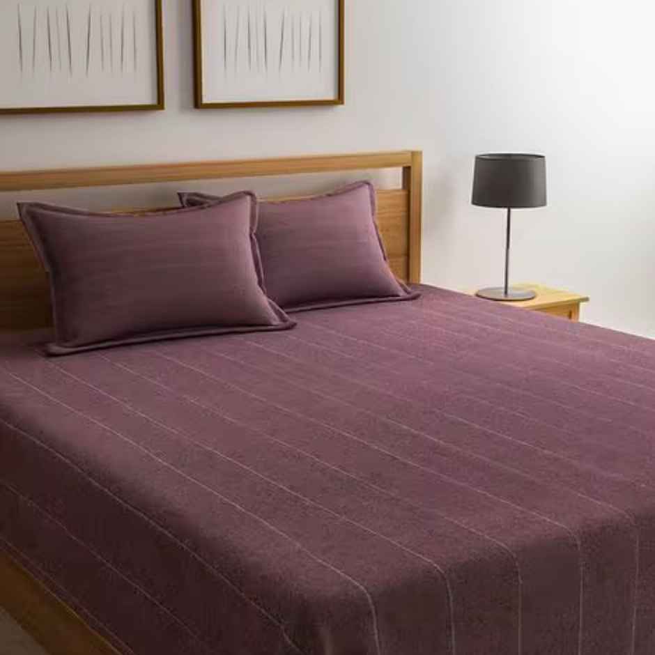Casacraft by Pepperfry Bed Cover 500 TC With 2 Pillow Covers | Wine