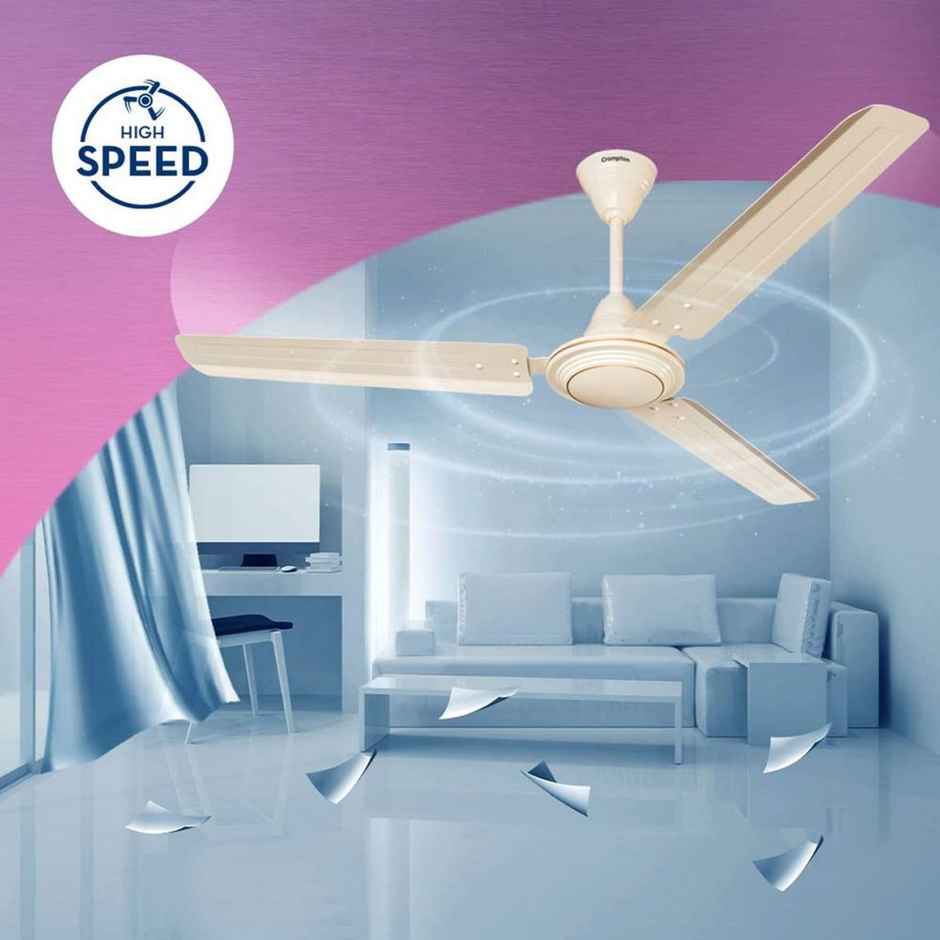 Crompton Surebreeze Hillbriz Ceiling Fan,1200mm /48 Inch, Star Rated, Energy Efficient, Ivory