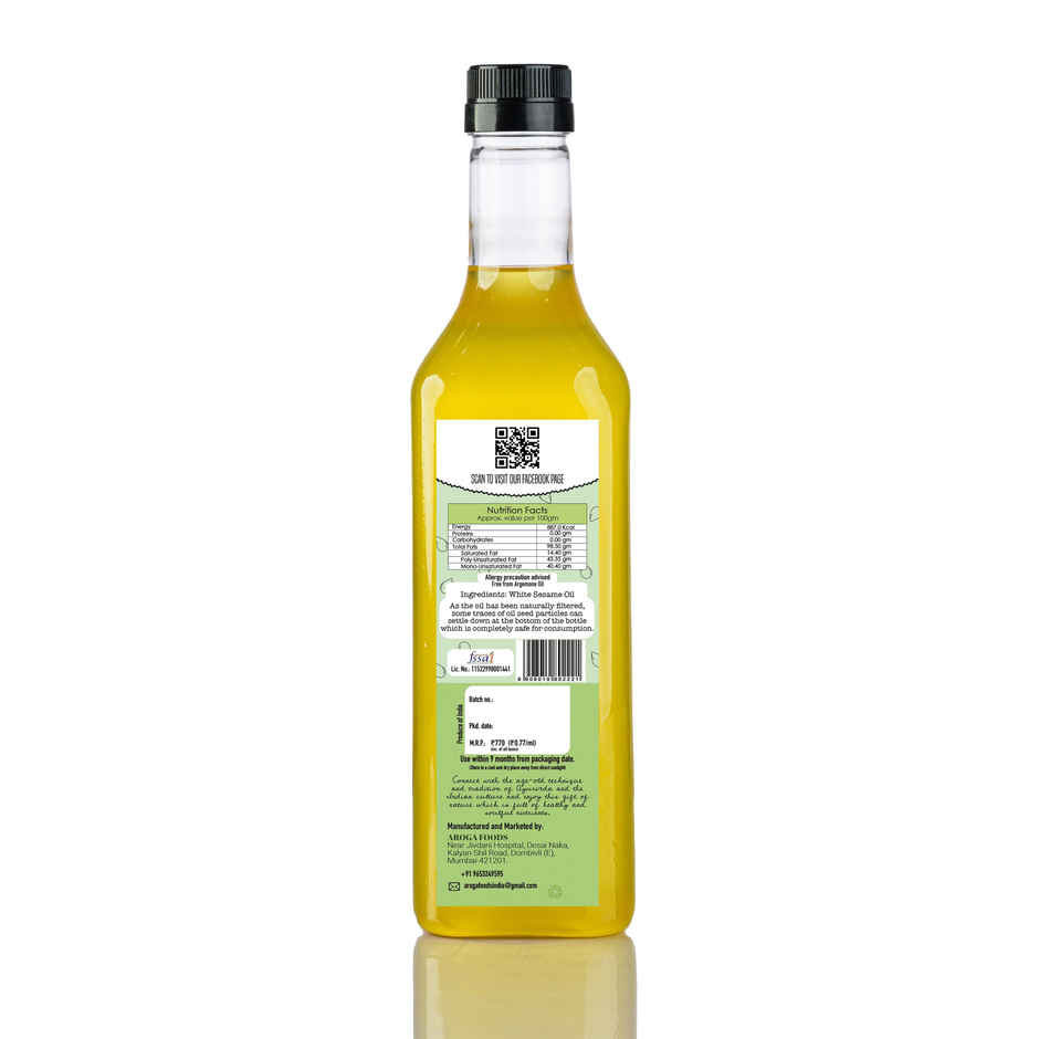 Aroga Foods Sesame (Til-Gingelly) Cold Pressed Oil