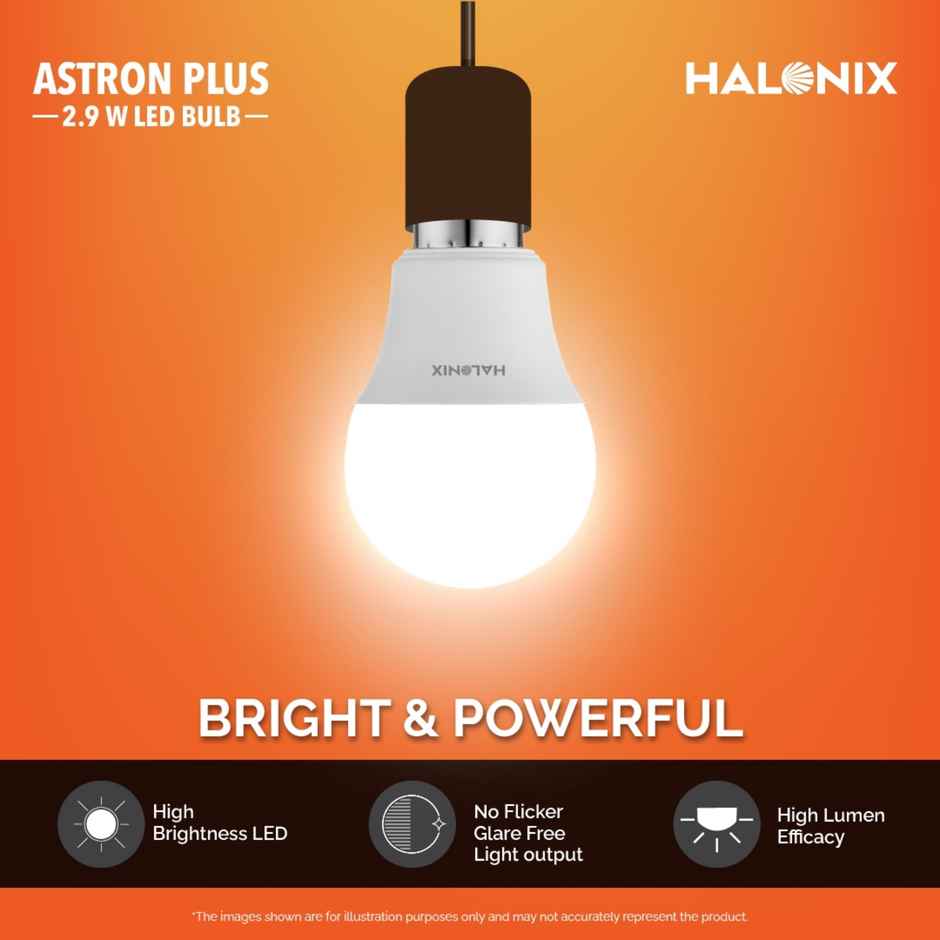 Halonix 2.9W White Led Bulb | B22 Base Holder Combo 