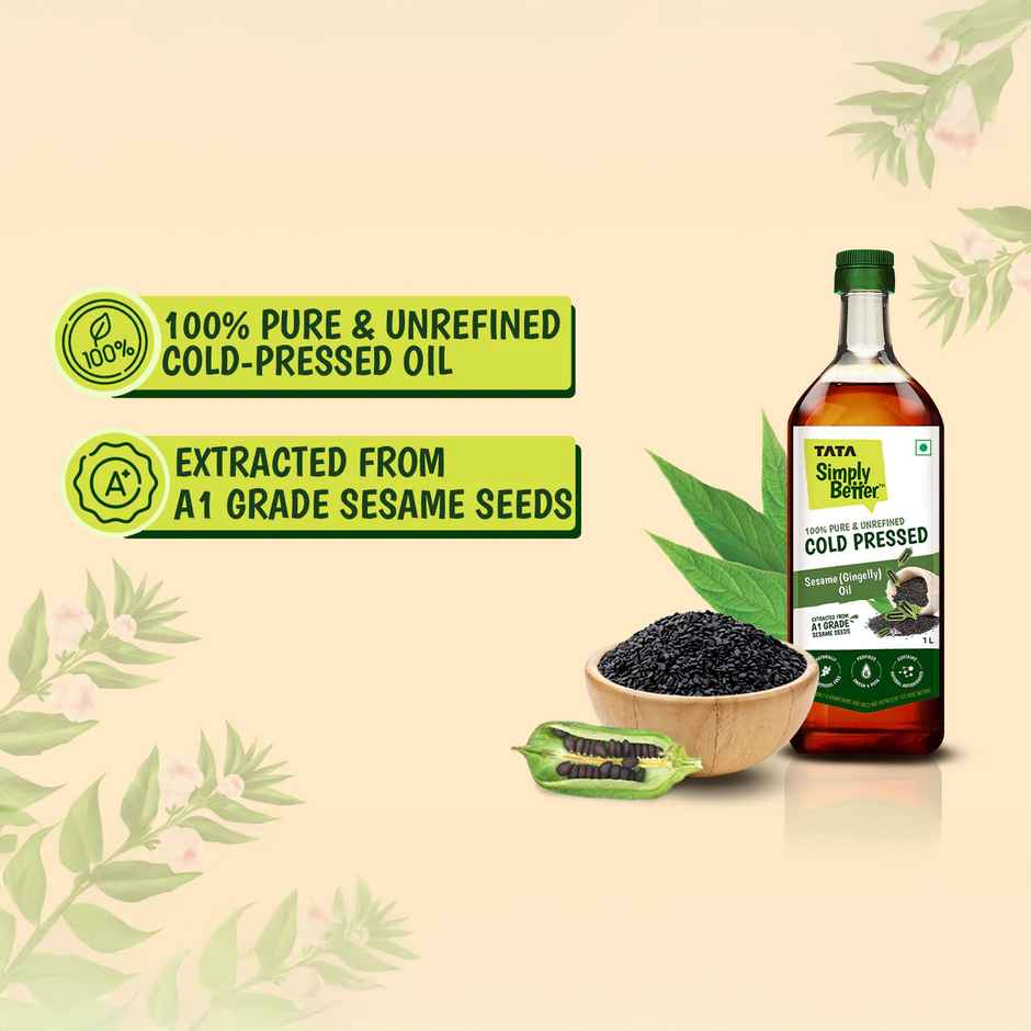 Tata Simply Better Sesame-Gingelly (Til) Cold Pressed Oil | Pure & Unrefined Oil