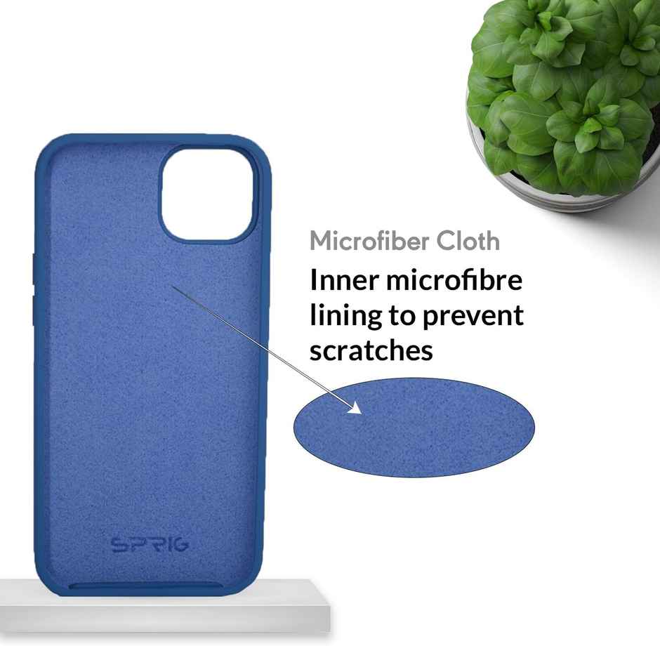 Sprig Designer Back Case Cover for Apple Iphone 14 Liquid Silicone Shock Proof | Navy Blue | MagSafe Compatible