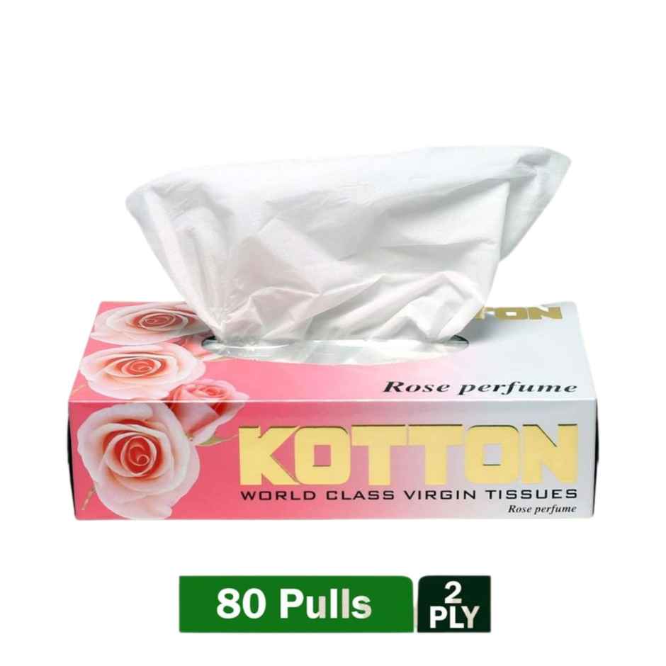 Kotton Facial Tissues Rose Square 2 Ply X 80 Pulls 1 PIECE