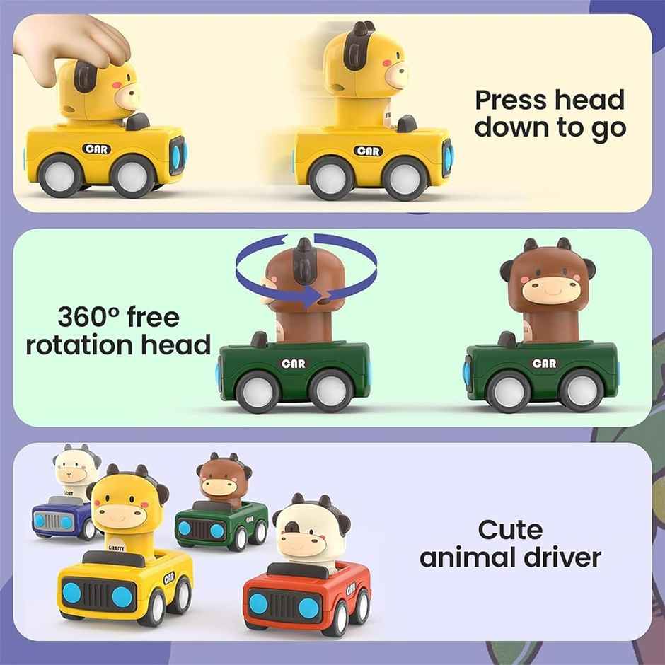 Kidology Press & Go Friction Car - Baby Toy | Birthday Gift For Kids