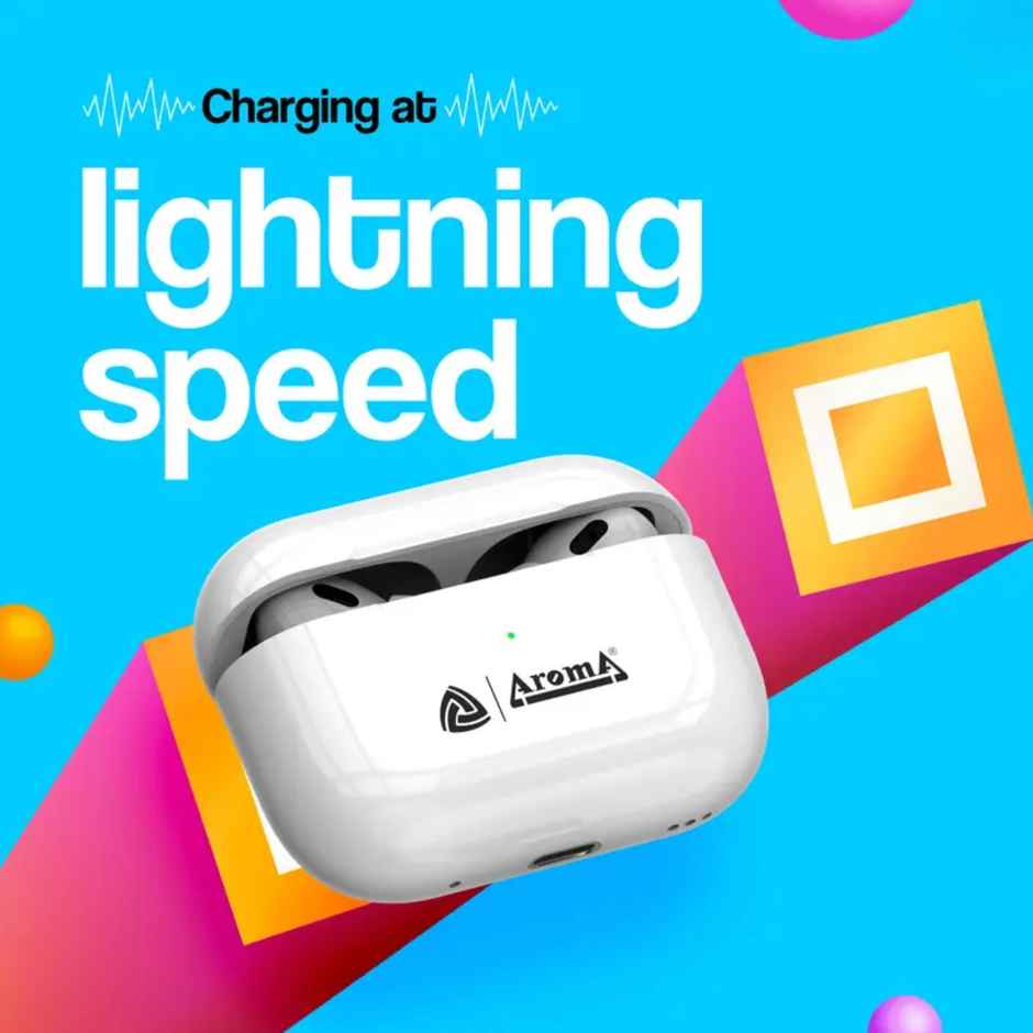 Aroma NB140 Ninja - 40 Hours Playback | TWS | Fast Charging | White ( Charging cable not included )