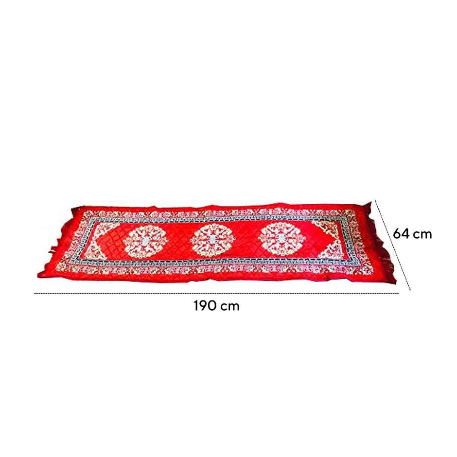 Kuber Industries Soft Velvet Kitchen Floor Runner | 190 x 64 cm | Red