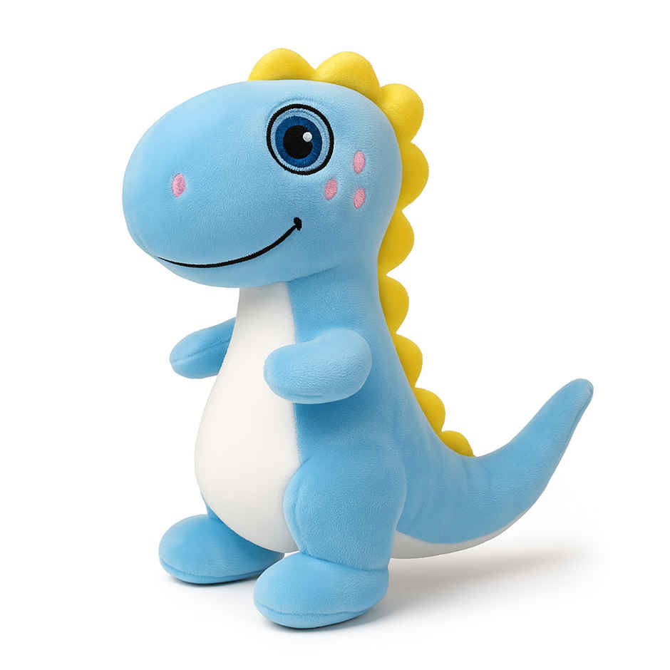 Spanker Dino Soft Toy Cute Plush Dinosaur for Kids | Blue - 23 cm