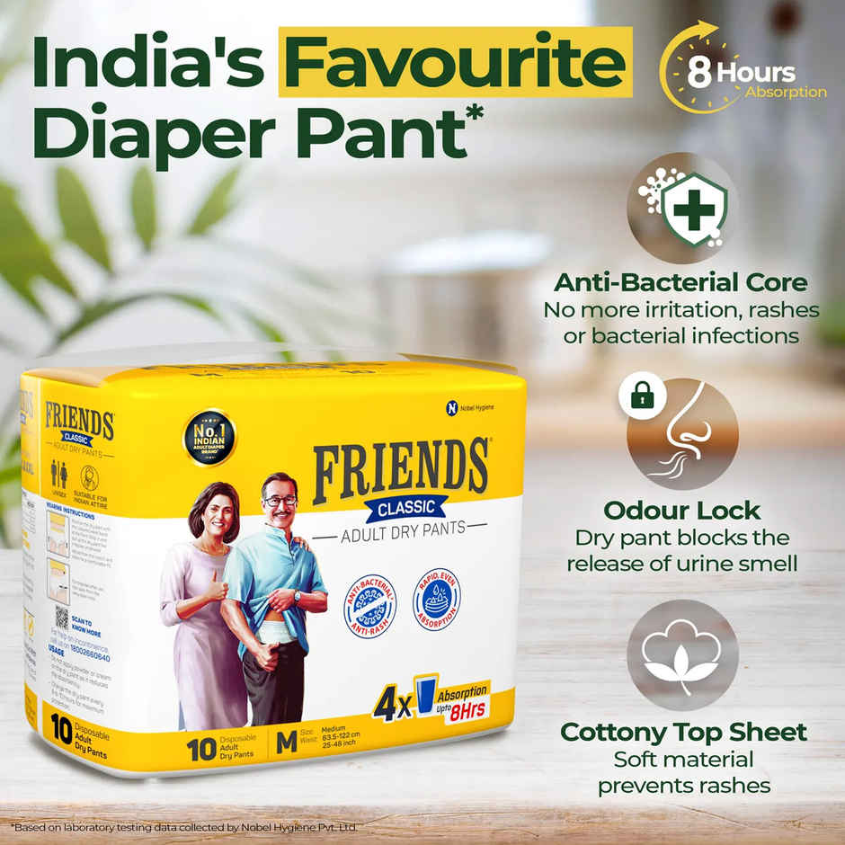 Friends Adult Diaper Pant | Classic Type | L | 30 - 56 inch