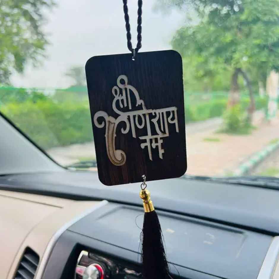 Shree Ganeshay Namah Wooden Car Hanging Decorative | Divine Vibes | Ganesh Chaturthi Specials