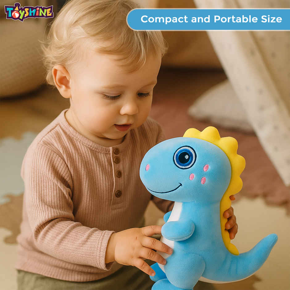 Spanker Dino Soft Toy Cute Plush Dinosaur for Kids | Blue - 23 cm