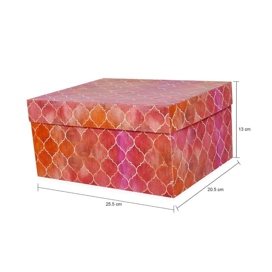 Itsy Bitsy Gift Box Moroccan Trellis Rosy Shimmer L25.5 x W20.5 x D11cm 