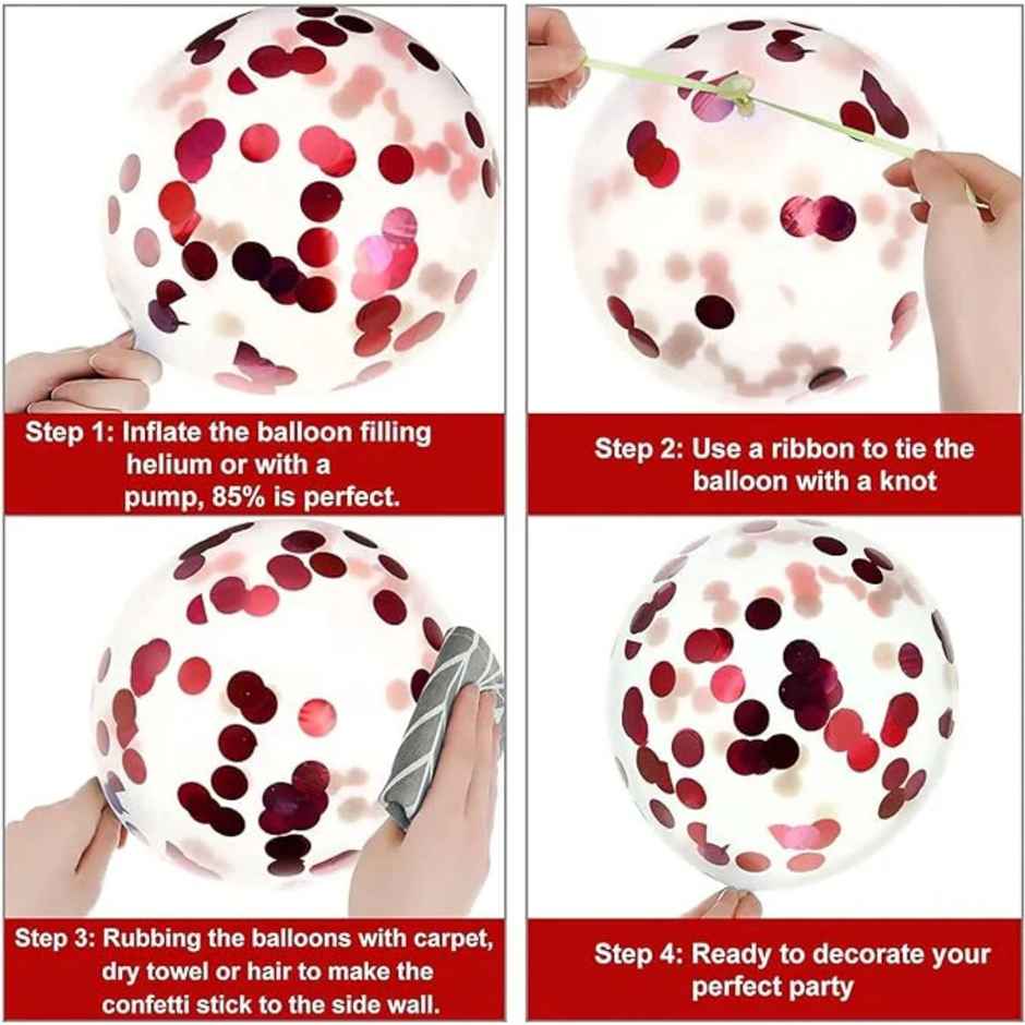 Romantic Decoration Red Confetti Balloons | Party Propz