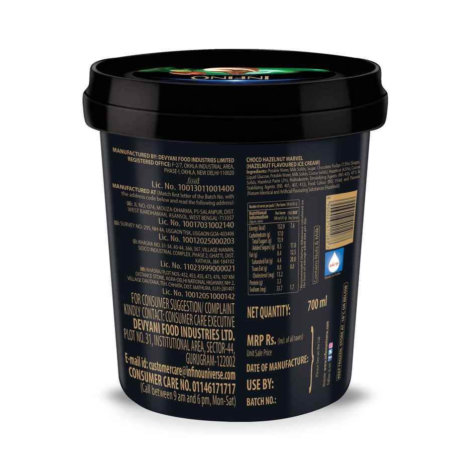 Infino Choco Hazelnut Marvel Ice Cream Tub
