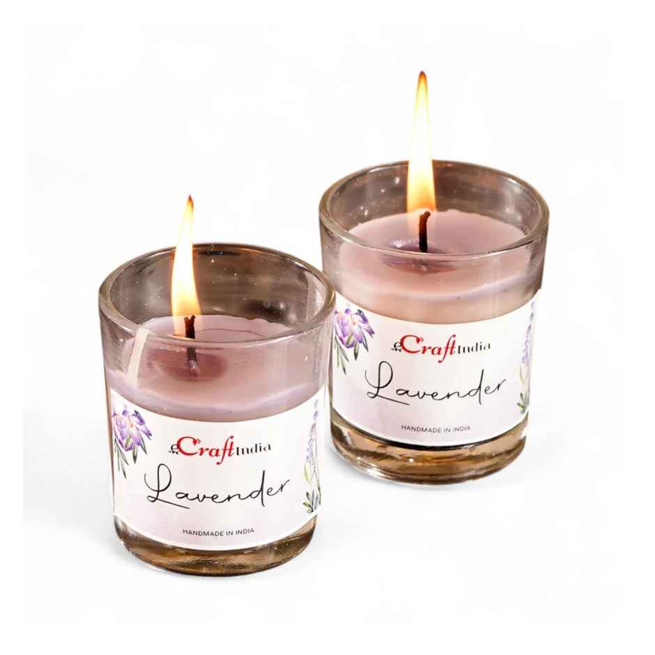 eCraftIndia Glass Lavender Scented Candles