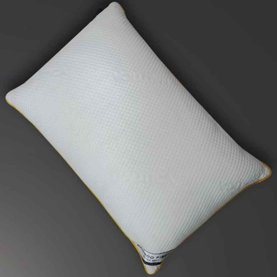 Nautica Bamboo Fiber Filling Anti | Microbial Pillow |  46 cm X 69 cm Size | Bamboo Fiber | White