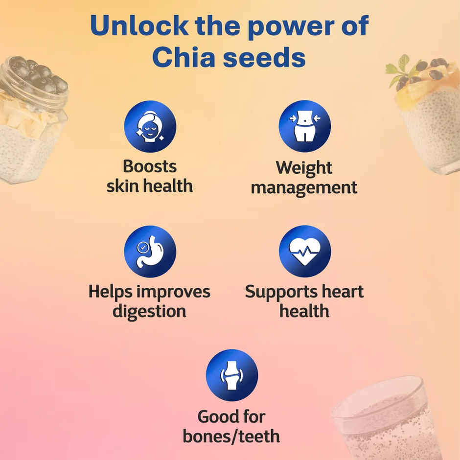 True Elements Chia Seeds Non-Gmo Seeds For Eating Rich In Omega -3 And Fibre Healthy Snacks