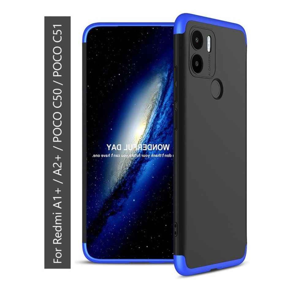 Kwine Case Redmi A1 Plus / A2 Plus / Poco C50 / Poco C51 Back Cover - 360 Degree Case - Blue Color