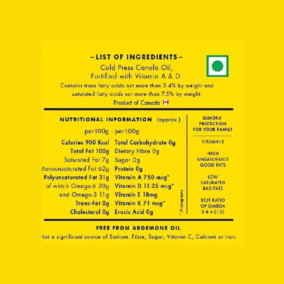 Jivo Canola Cold Pressed Edible Oil | Cooking Oil