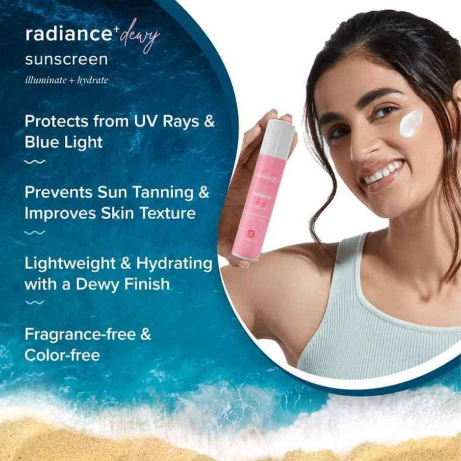 Aqualogica Radiance+ Dewy Lightweight Sunscreen Gel SPF 50+ PA+++ for Oily & Acne-Prone Skin