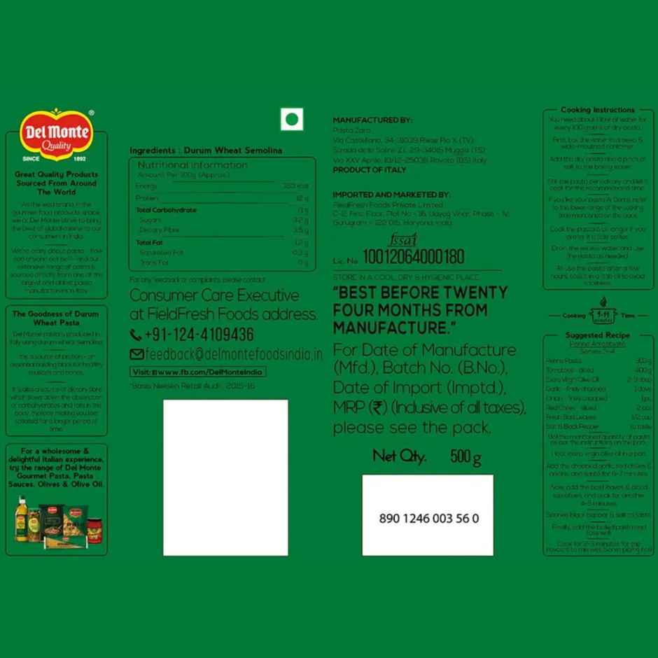 Del Monte Penne Rigate Pasta Durum Wheat