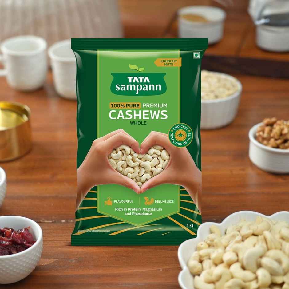 Tata Sampann Totally Pure Premium Cashews/Kaju | Whole