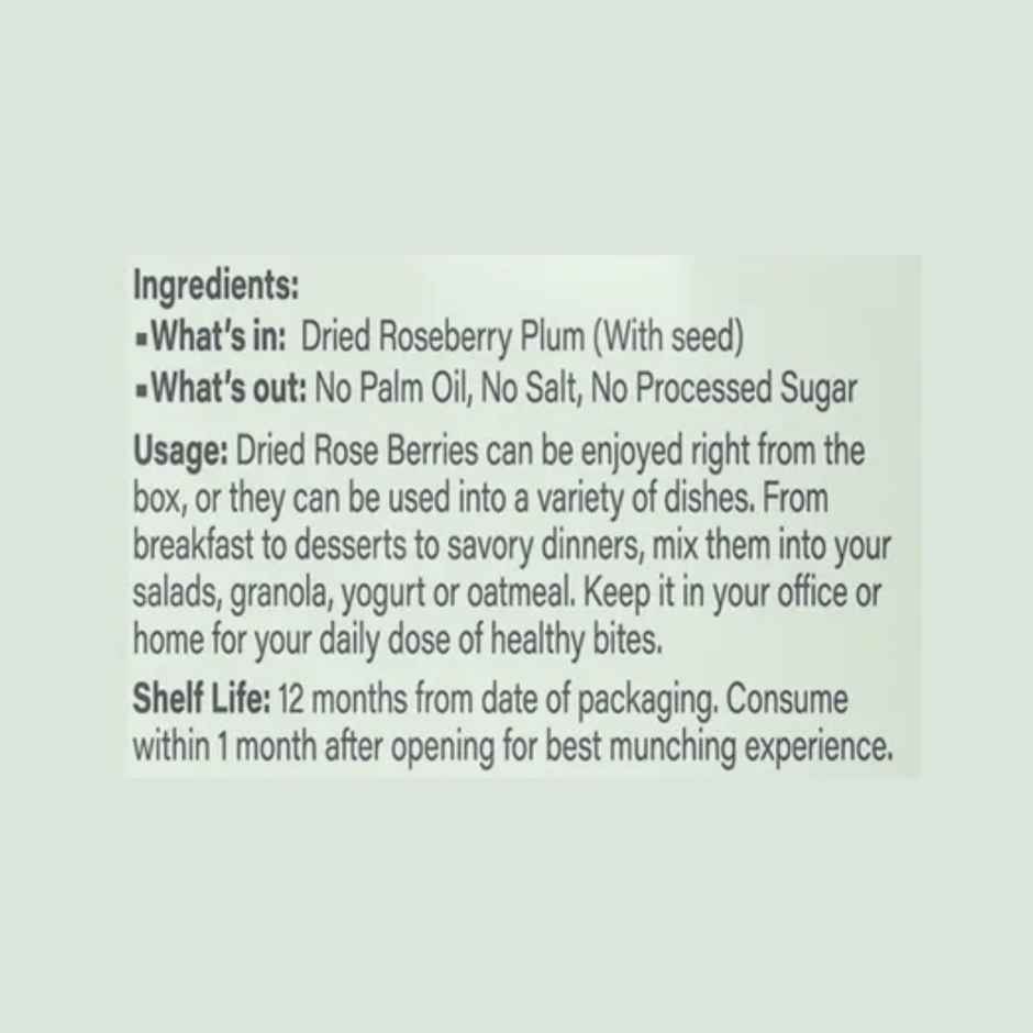 Khari Foods Dried Roseberries | On the go Snack | No Added Sugar