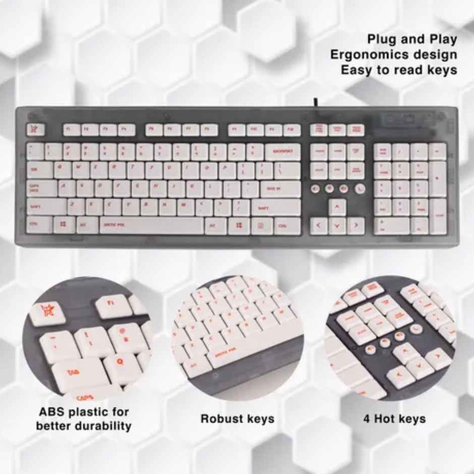 Arctic Fox Crystal Wired Keyboard (Grey)