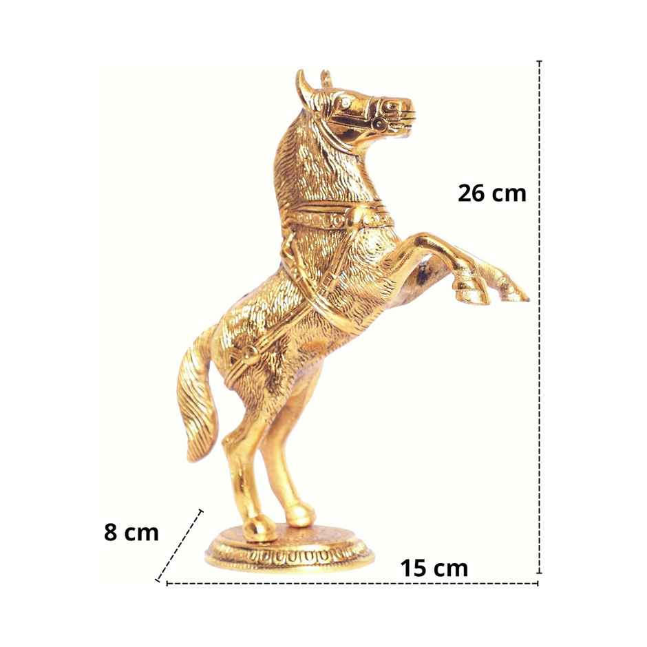 Devnidhii Jumping Horse Big in Gold Polish Vastu Feng Shui