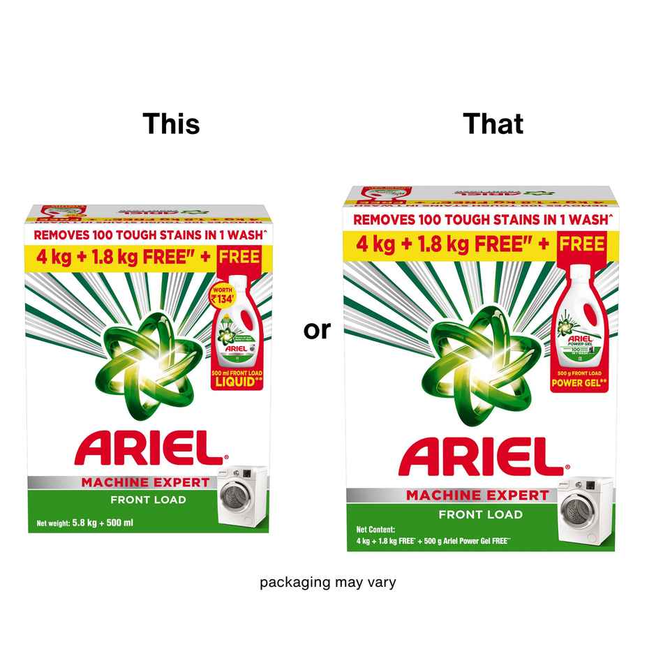 Ariel Matic Detergent Powder Front Load Liquid free|Washing Machine