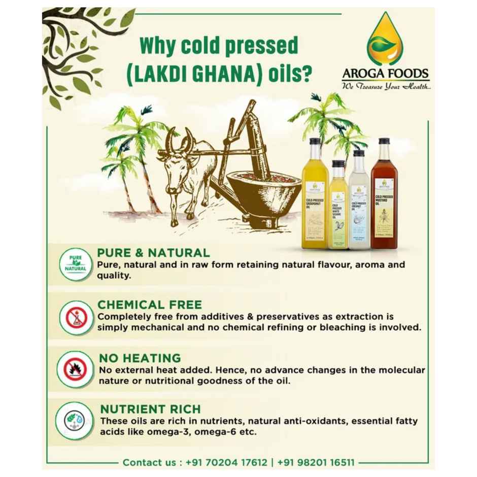 Aroga Foods Groundnut (Peanut) Cold Pressed Oil | Healthy Cooking Oil