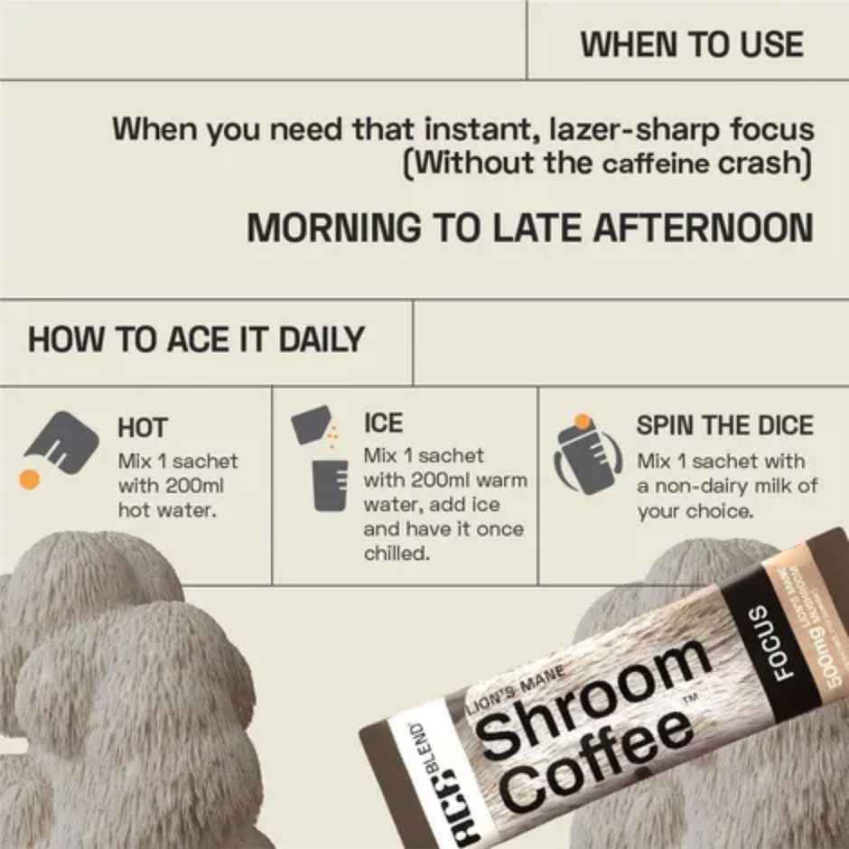Ace Blend Lion's Mane Shroom Light Organic Coffee Premix