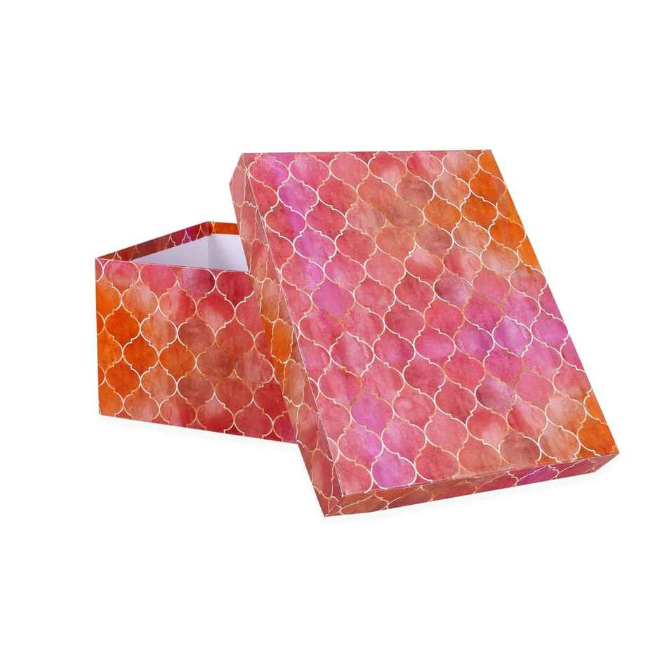 Itsy Bitsy Gift Box Moroccan Trellis Rosy Shimmer L25.5 x W20.5 x D11cm 
