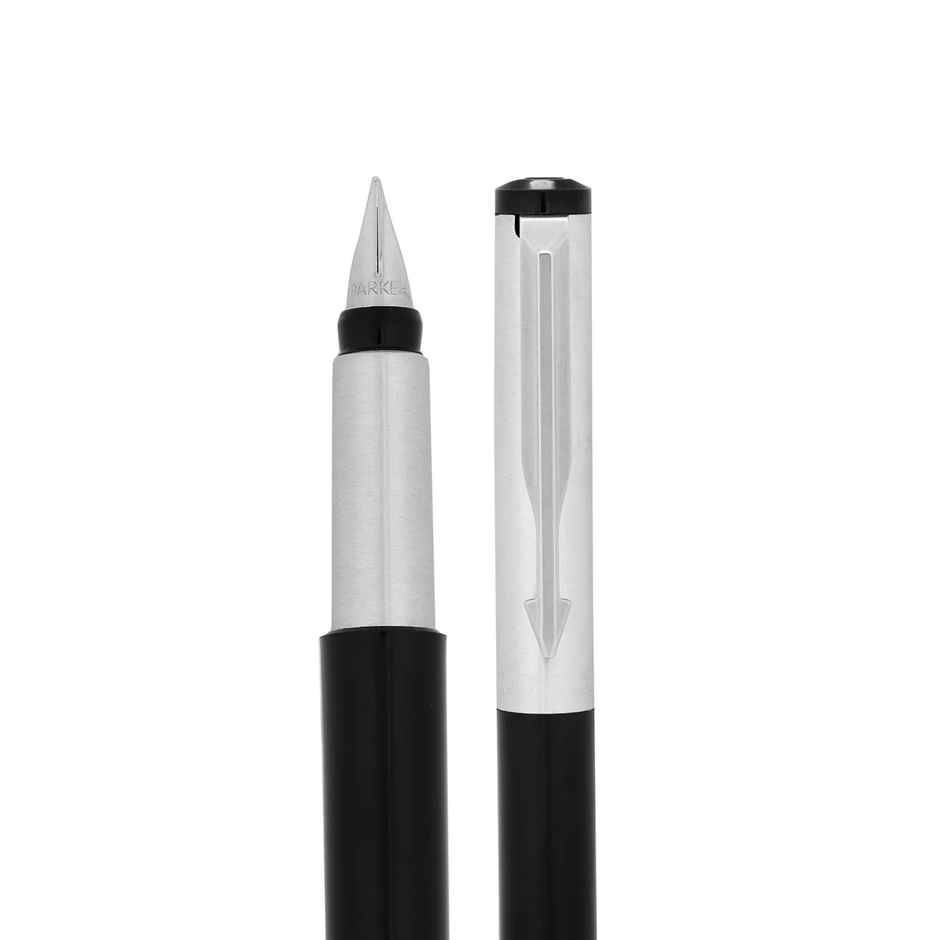 Parker Vector Metallix Fountain Pen | Fine Nib | Black Body | Gift Set