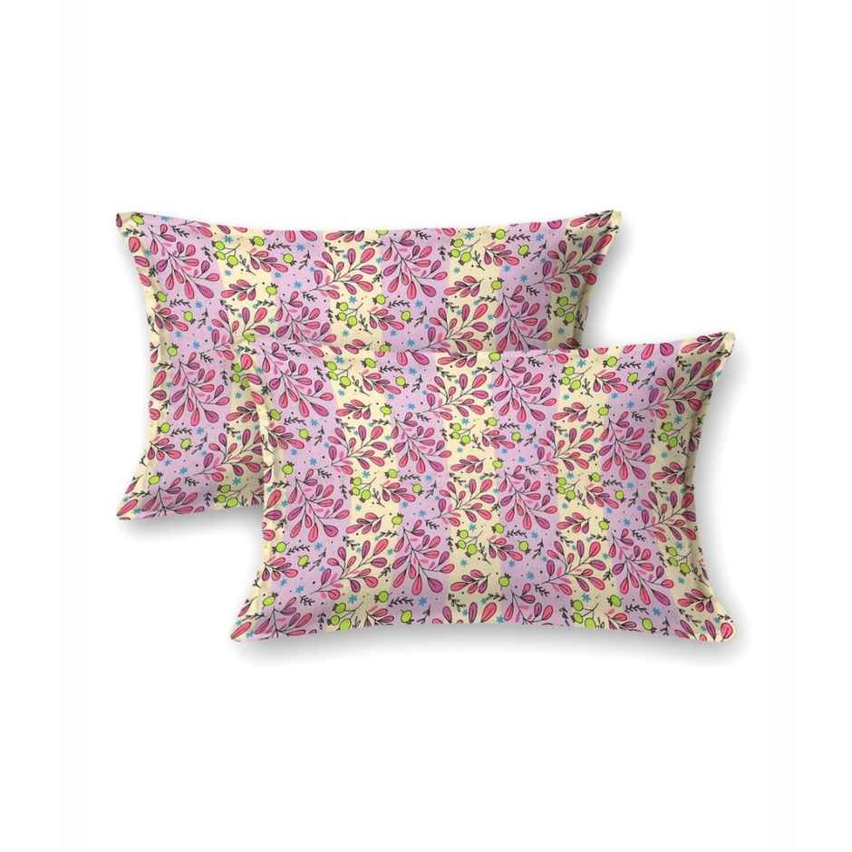 Bombay Dyeing Dream Lover 104 TC 100% Cotton Violet & Pink Super King Size Bedsheet 2 Pillow Cover