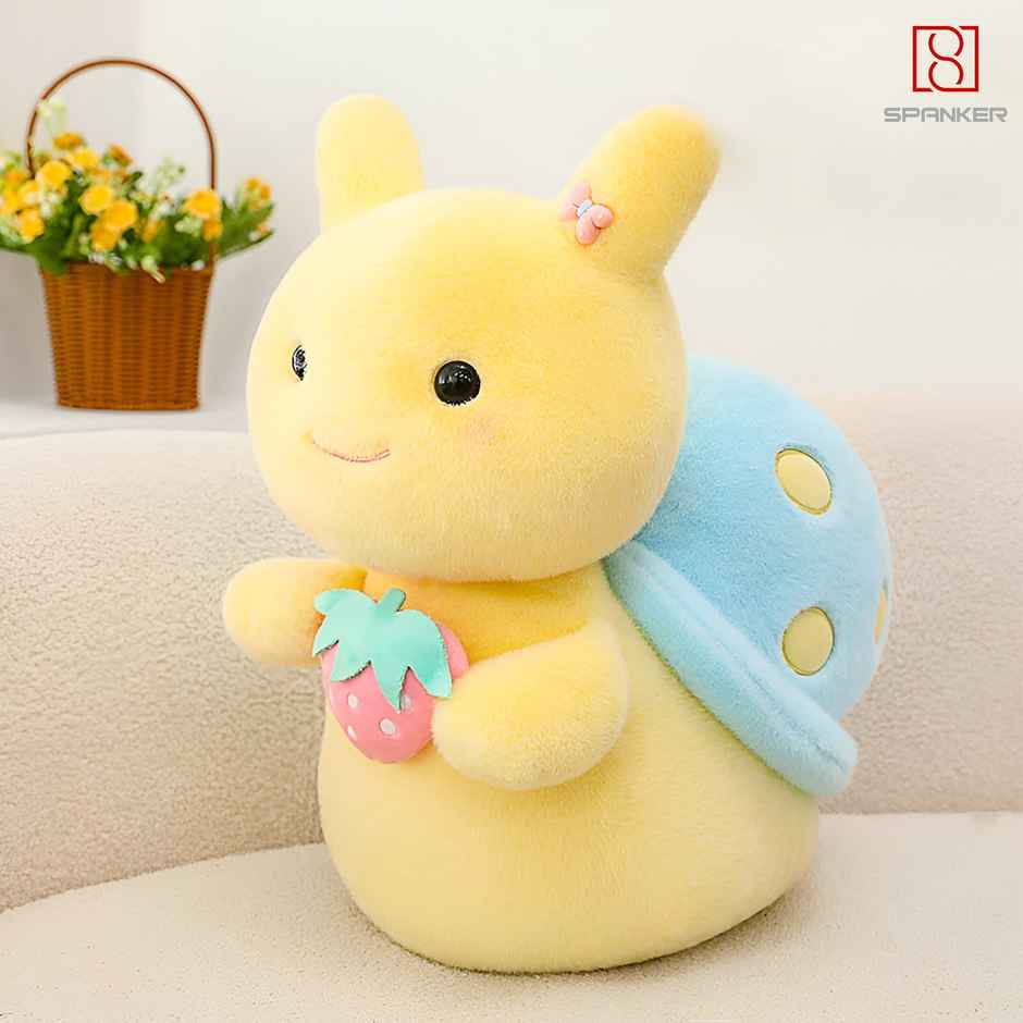 Spanker 25 Cm Snail Plush Toy | Soft Strawberry Hugging Cushion | Blue