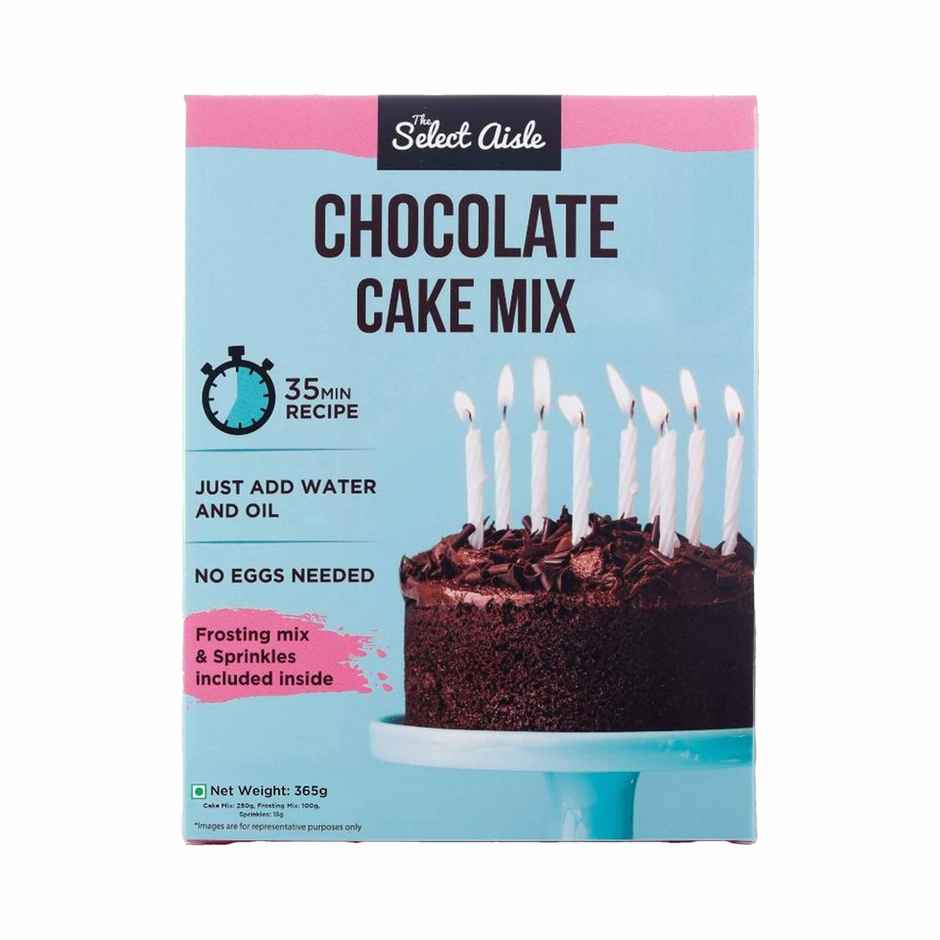 The Select Aisle Eggless Chocolate Cake Mix Including Frosting and Sprinkles | Baking Essential