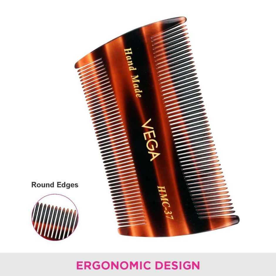 Vega Handcrafted Lice Hair Comb made with Cellulose Acetate for Men & Women (HMC-37)