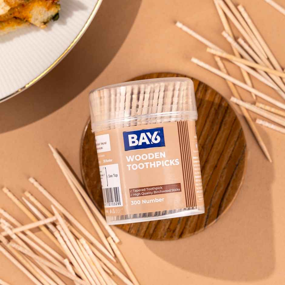BAY6 Wooden Toothpick, 300 Pcs