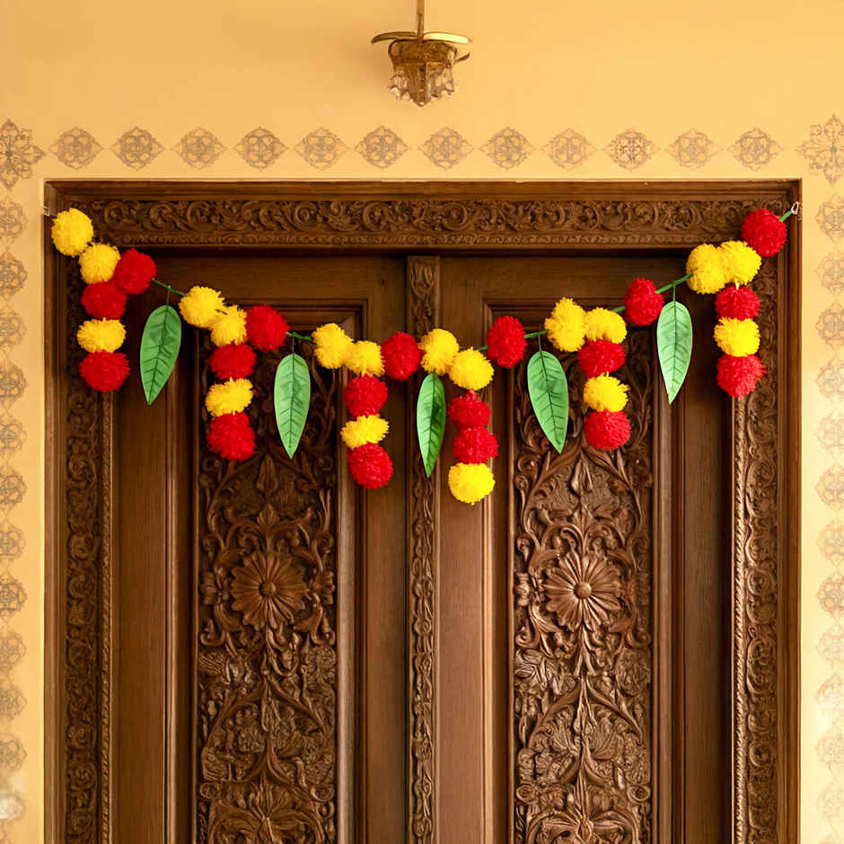 Garland Marigold Five Leaf Mango leaf Toran | Bandhanwar | Mangal Bhawan