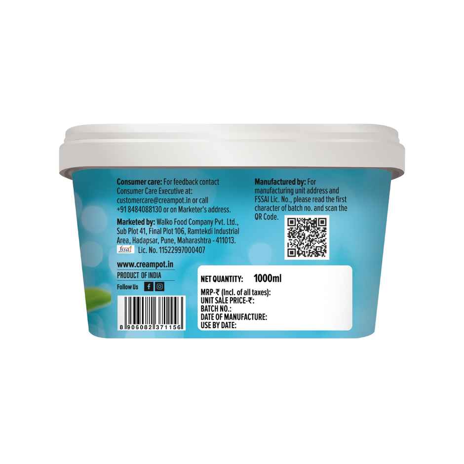 Cream Pot Vanilla Tub | Frozen Dessert Tub