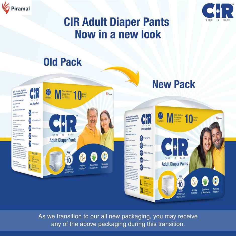 CIR Adult Diaper ( Pants, M , 75-100 cm) Combo