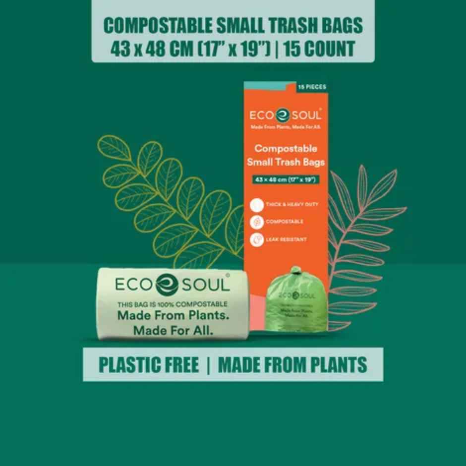 Eco Soul 19 x 17 Inch | 15 Count | Small Trash Bag