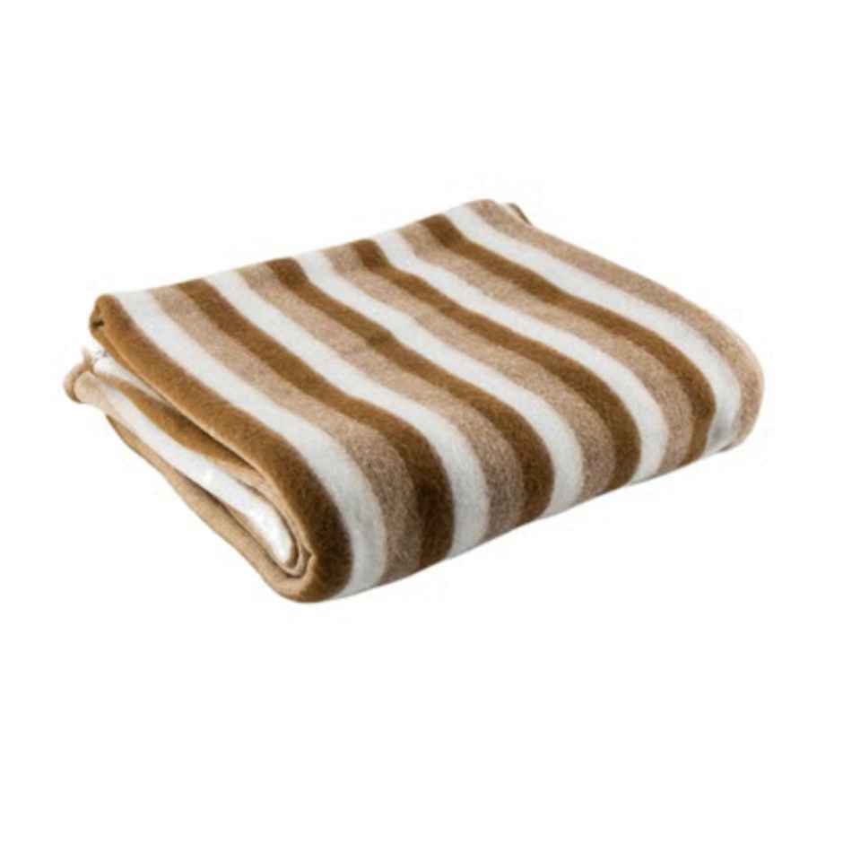 Elegant Weavers UBR Blanket | Striped Brown | 130 cm x 215 cm