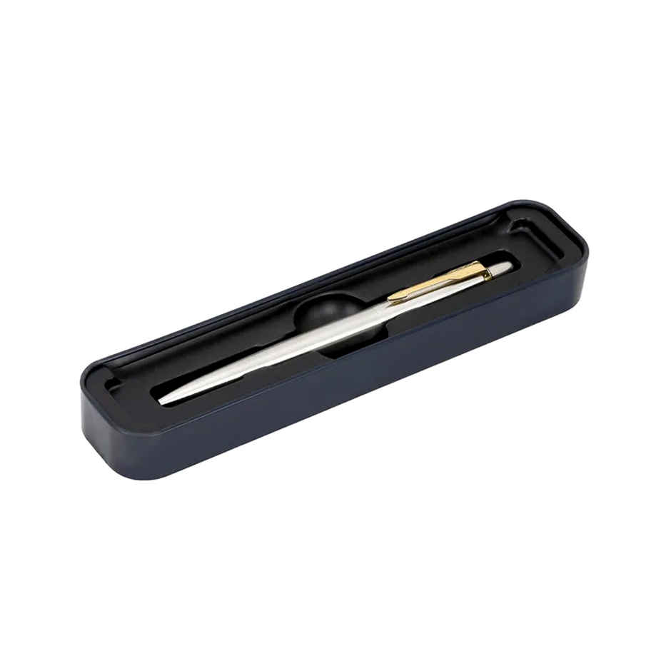 Parker Jotter Stainless Steel Ball Pen Gold Trim (Blue Ink)