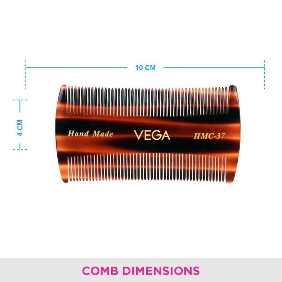 Vega Handcrafted Lice Hair Comb made with Cellulose Acetate for Men & Women (HMC-37)