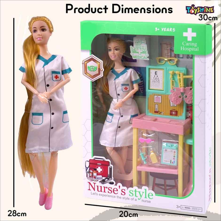 Toyshine Doctor Alia Doll With Medical Equipments, Furniture & Accessories | For Kids of Age 3+