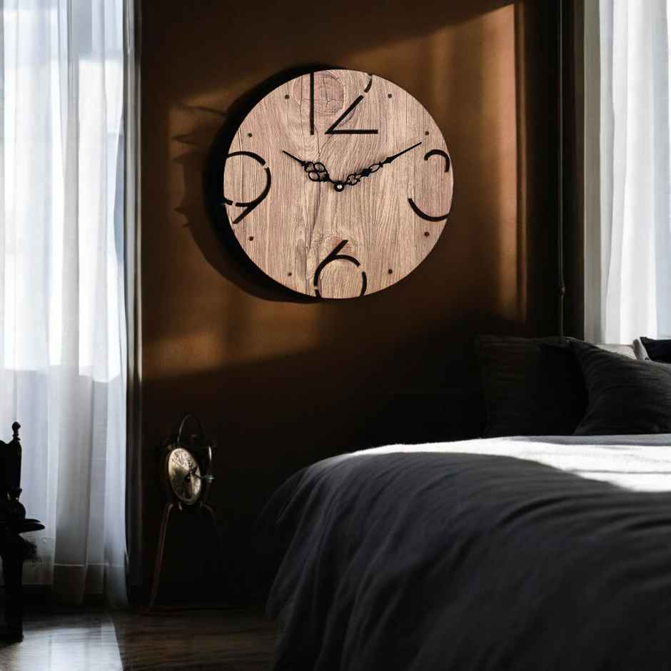 Casacraft by Pepperfry Brown Engineered Wood Bob Modern Wall Clock