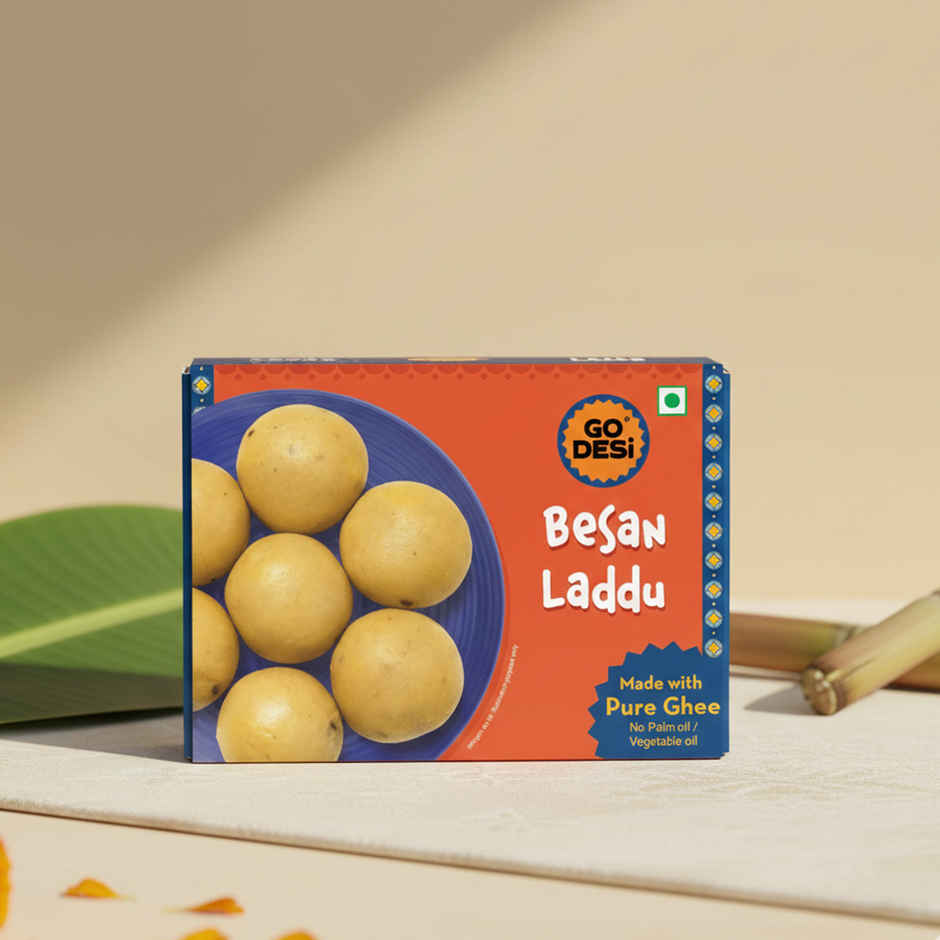 Besan Laddoo | With Ghee | Laddu | Sweets By Go Desi (180g) & Mysore Pak | Sweets By Go Desi (200g) Combo