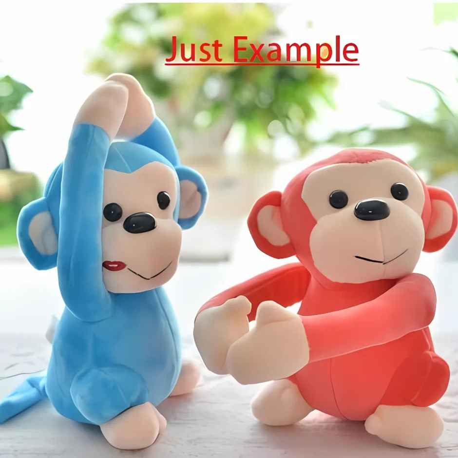 Babique Monkey's Cuddly Couple Plush Soft toy | Kids Birthday Gift | Red