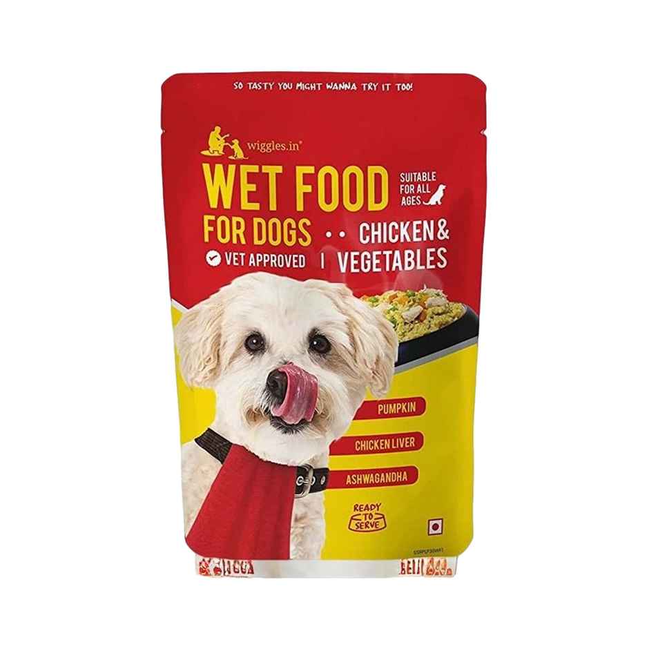 Wiggles Wet Dog Food Chicken Vegetable Gravy Puppy Adult Senior Pets